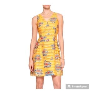 Banana Republic Factory Yellow Floral Midi Dress